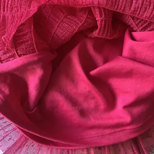 River Island Pink Sheer Puffed Sleeve Polka Dot Stretch Crop Top