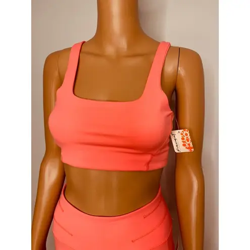 Free People Movement Never Better Flare Pants and workout Top set size S Coral Orange