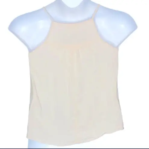 Chloe & Katie Crinkle Embroidered Halter Tank | Size XS | White