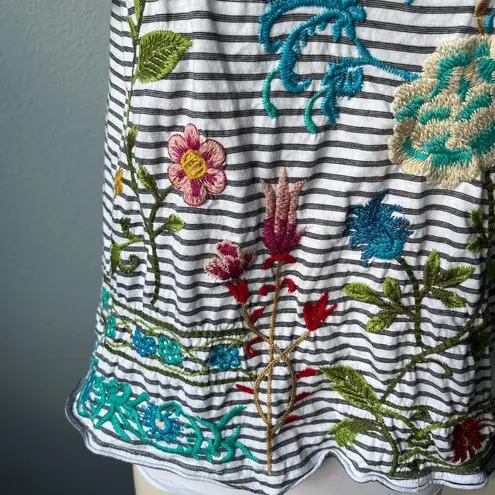 Johnny Was Sheri Everyday Striped Tee Size Medium