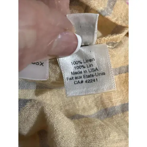 Stark X Striped Small 100% Linen Minimalist Organic Luxury Natural Blouse Small