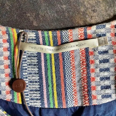 Twelfth Street By Cynthia Vincent Multicolored Knit Cropped Jacket Size 6 White