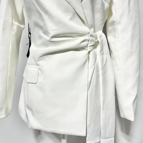 Area Stars New Tie Waist Wrap Blazer Structured Kaylin Jacket White Size XS