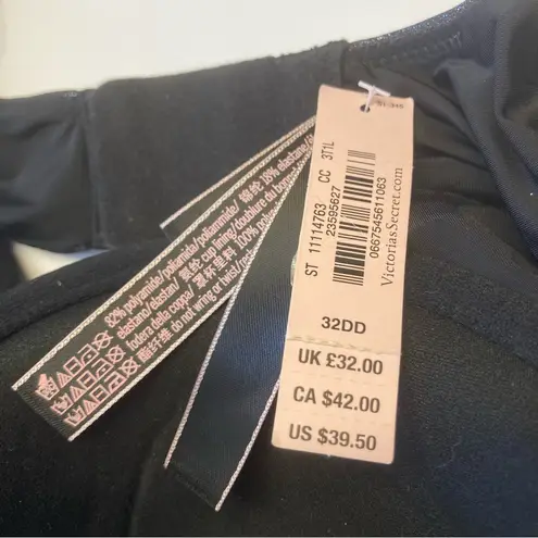 Victoria's Secret  Uplift Semi Demi Bra Shimmer‎ Metallic Bra Size 32DD Black NEW