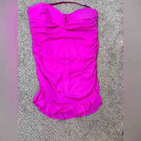 Beach Betty Pink Swimdress L Twist Front Ruched Ruffle Hem One Piece Resort Size L