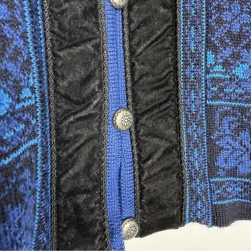 Dale Of Norway Cardigan Sweater Casual Faire Isle Nordic 100% Wool Size Medium Blue