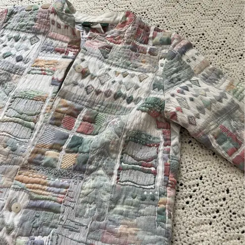Orvis Vintage Quilted Embroidered Abstract Art to Wear Jacket Cottagecore