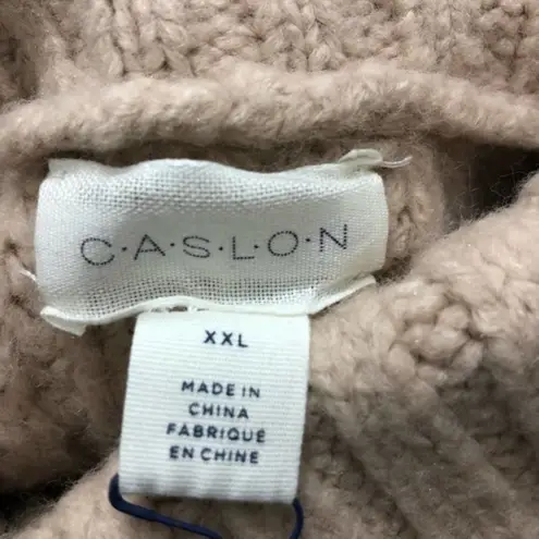 Caslon  Tan Diamond Cable Knit Turtleneck Sweater XXL NWT