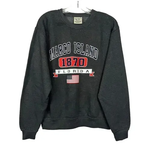 NEW Pacific Co Marco Island Florida Sweatshirt Sz S Gray Academia Crewneck