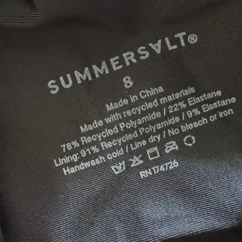 Summersalt The Ruched Sidestroke one shoulder one piece swimsuit black size 8