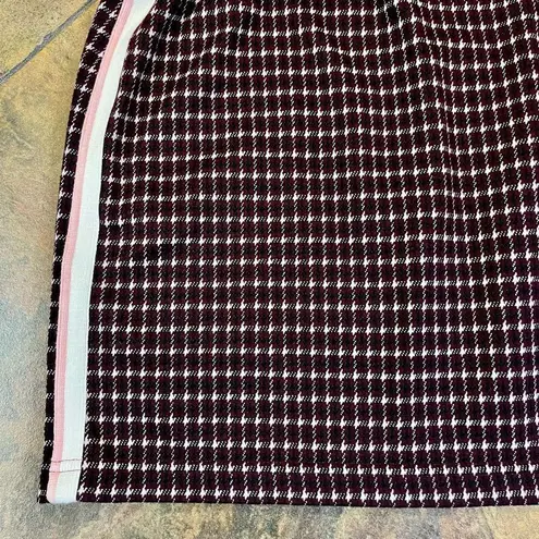Forever 21  Maroon Crimson Burgundy Cream Plaid A-line Mini Skirt Large