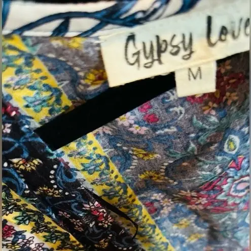 Gypsy Love Floral Geometric Size Medium Duster Kimono White