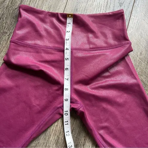 Zyia Lipgloss Metallic Light N Tight High Rise 20" Capri Legging Merlot Size 2