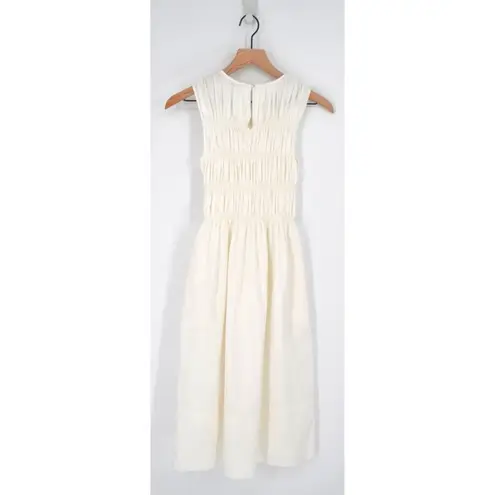 Rails Tilda Smocked Midi Dress Cotton Poplin Sleeveless in White Women's S