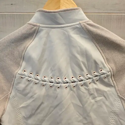 Lululemon {4}  Var-City Bomber Jacket White Heathered Naked Butter Pink