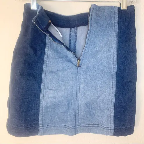 Free People  Two Tone Denim Mini Skirt Size 0