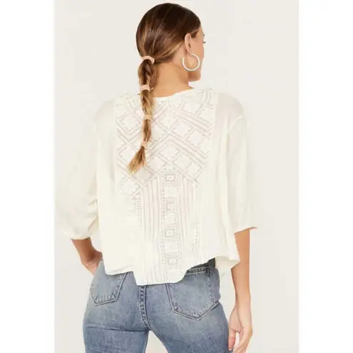 Free People Mae Floral Embroidered Boho Swing Top