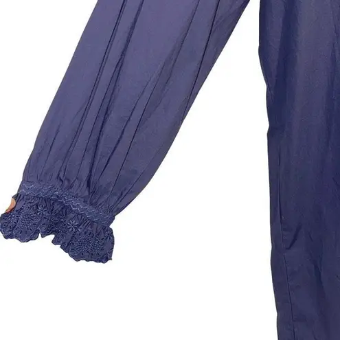 Doen Nerona Shirt Dress Atlantic Blue Edwardian Victorian Romantic Large NWT