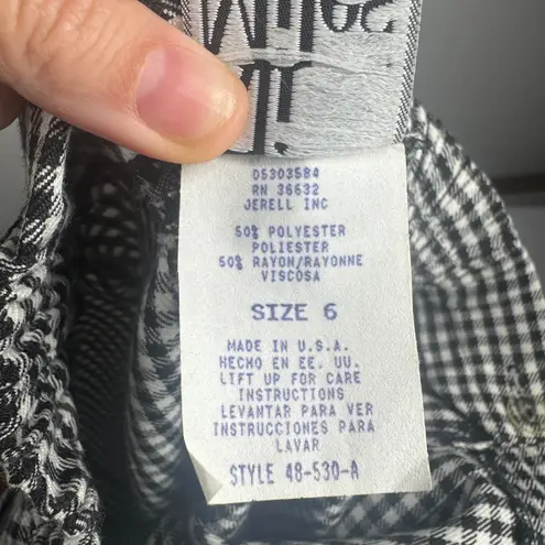 Ali Miles Shorts Women 6 Black White Gingham Vintage High Waist Prep Clean Girl