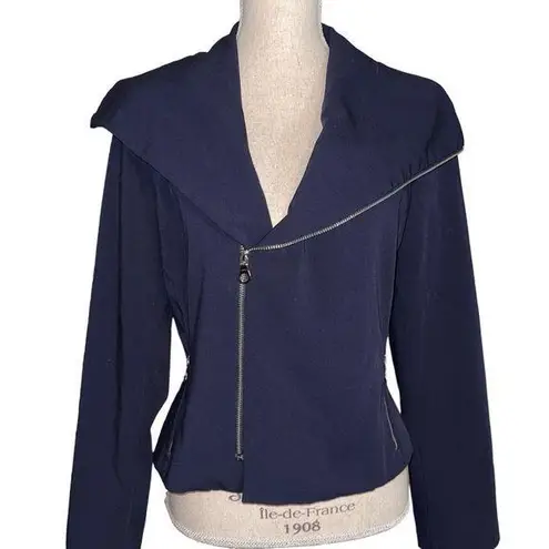 Bandolino Women’s Crop Jacket Silver Tone Zip Closure Pockets Size 6 Fitting