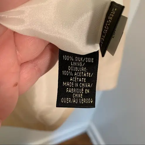 Dana Buchman Silk Blazer Ivory Sheen 3/4 Sleeve