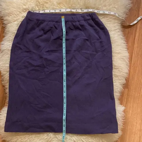 Clotherie Phoenix Vintage Wool Knit Midi Skirt Sz S/M Stretchy Elastic Waistband Purple