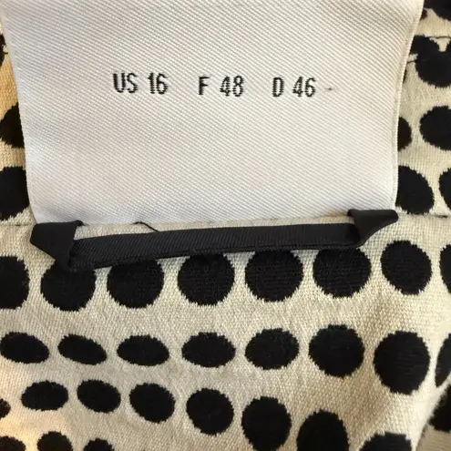 Akris Punto Polka Dot Blazer Jacket Women's 16 Black White Cropped Designer Chic