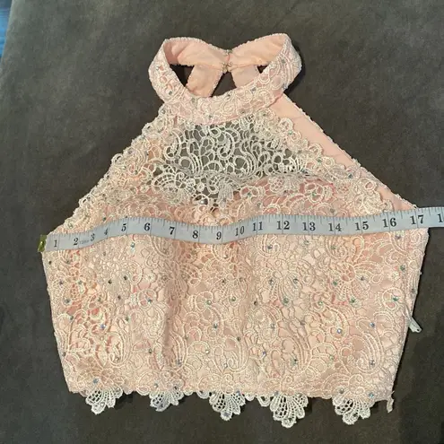 Women’s Satin & Lace Halter Short Prom Party Dress 2 Pieces Size 4 NWT