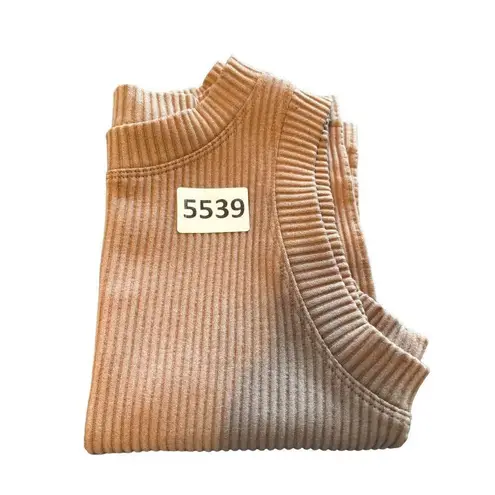 Aura Women's Ribbed Knit Sleeveless Top S/M Beige