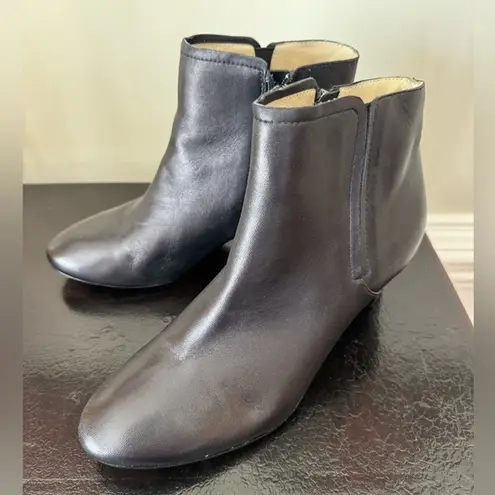 Taryn Rose TR-Devan-1 Leather Block Heel Black Booties