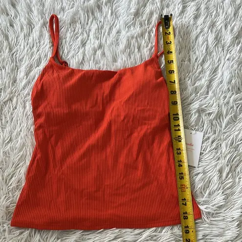 ANDIE  swim longline Rib tank in siren orange size Small