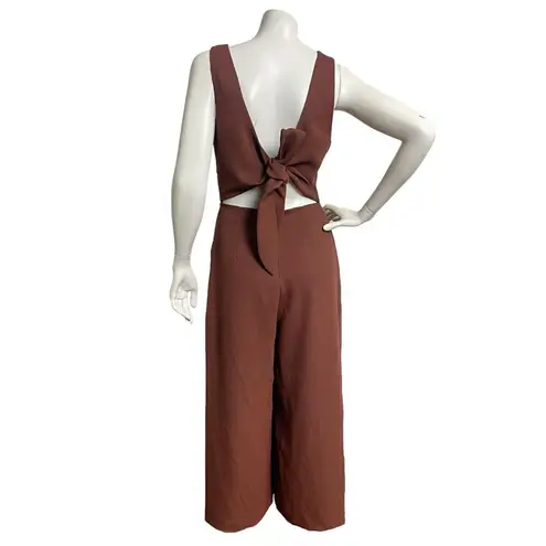 Wilfred Aritzia Rusty Brown Sleeveless Jumpsuit Womens Size 4 Polyester Tie Back