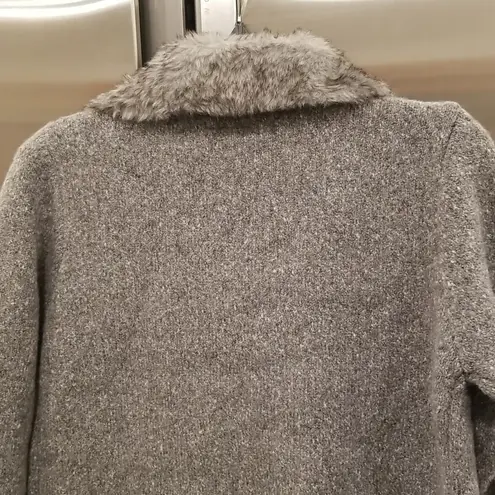 Love Token ππ Faux Fur Trim Knit Jacket ~ Gray Small S NWT