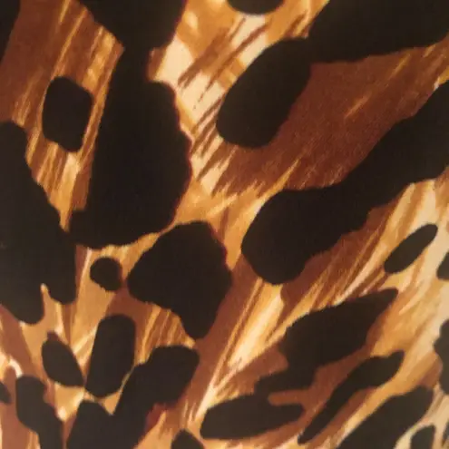 Norma Kamali Leopard Print Fitted Sleeveless Sheath Dress Sz. M Stretch Mob Wife