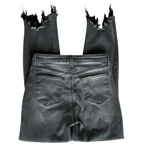 L'Agence L’Agence Womens High Line Vintage Gray Distressed Cropped Raw Hem Slim Leg Jeans