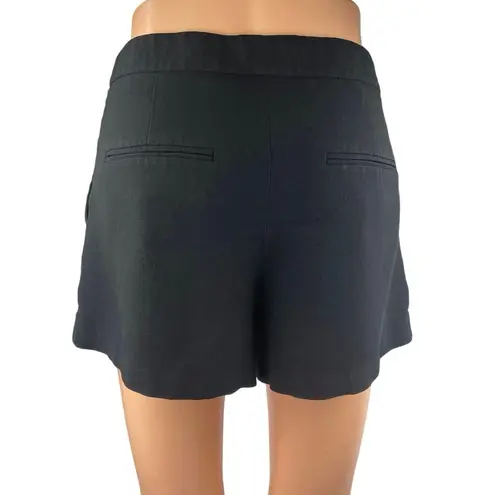 Theory  Tohni Rosina Black High Waisted Pleated Crepe Straight Mini Shorts Size 2