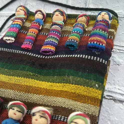 Mexican Worry Doll Purse Zipper Shoulder Bag Purse Artisan Purple