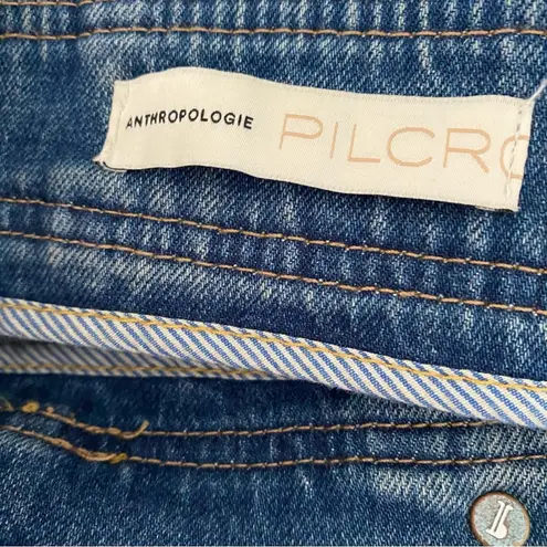 Pilcro  Slim Denim Midi Skirt size 6 Anthropologie Button Front