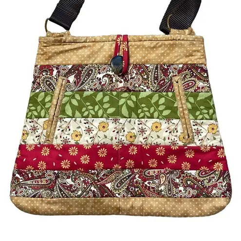 Unbranded Crossbody Quilted Adjustable Wide Strap Bag Purse Green Red Yellow