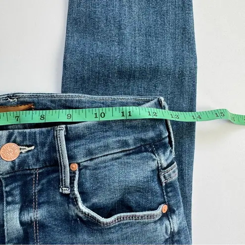 MOTHER High Waisted Looker Ankle Fray Jeans Walking on Coals Size 24 Blue