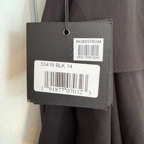 Mac Duggal 55416 Black Sleeveless V-Neck Ruffled Layered Gown Size 14 New