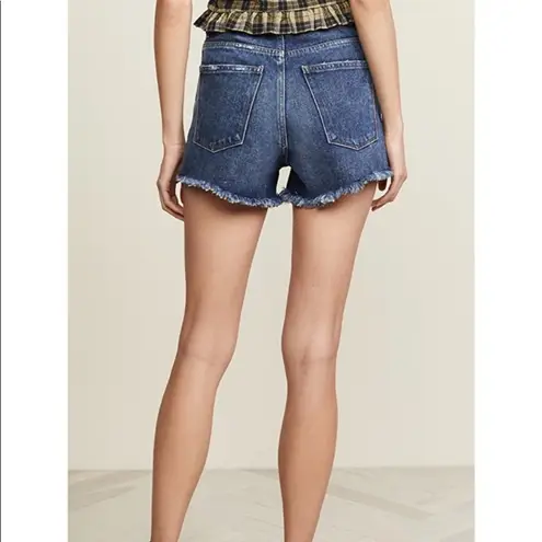 DL1961  Cleo Solana high rise distressed raw hem denim shorts 32