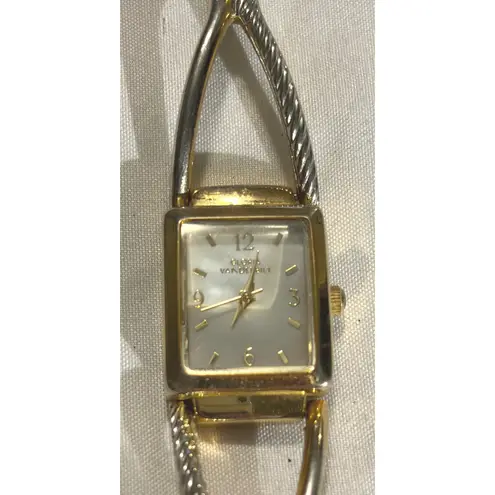 Gloria Vanderbilt Square Face Two Tone Bracelet Tank Watch Women