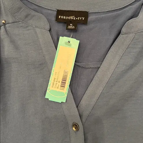 Fortune + Ivy NWT blue blouse size XL