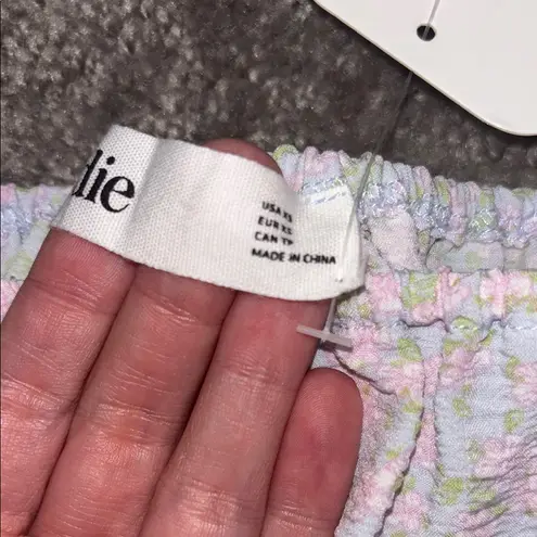 Elodie lavender size XS Puff Sleeve Smocked Crop Blouse