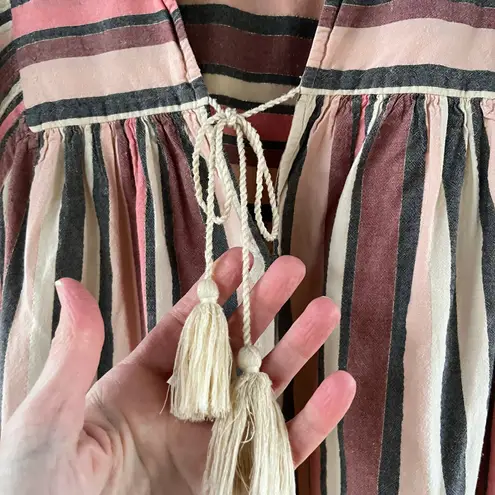 Ulla Johnson Women's Amba Pink Striped Cotton Top In Rosewood Size 6