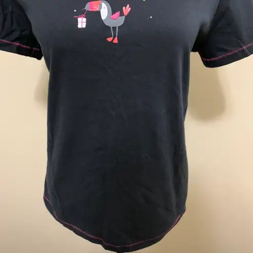 Hue Black Tucan Short Sleeve Large Top