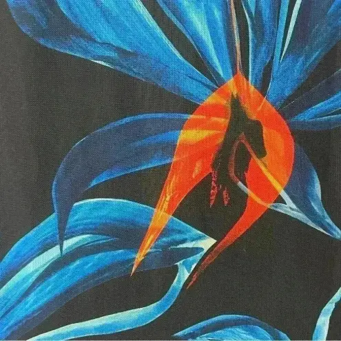 Louisa Ballou Helios Double Layer Mesh Dress Night Blooming Flower Size Medium Blue