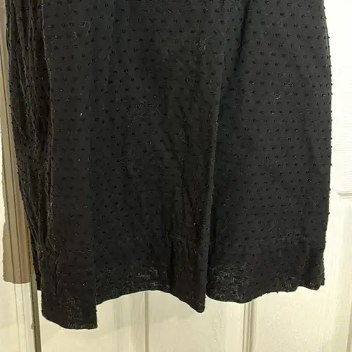 J.Crew  Shift Dress Black Swiss Dot Flutter Sleeve Lined Zip Up Boho size 0