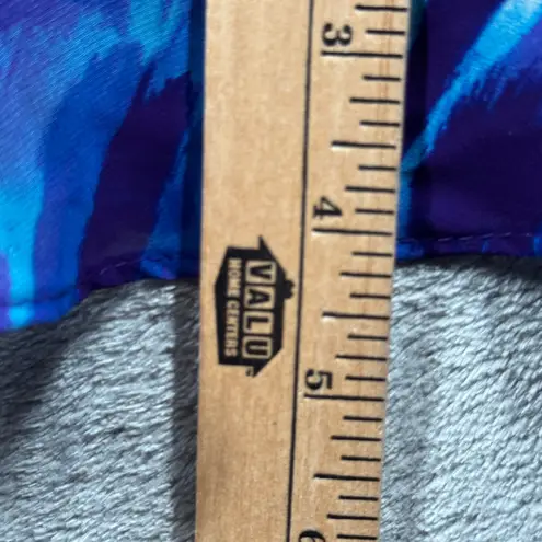 Dressbarn Dress 14 Blue Purple Watercolor Tiered Ruffle Midi Flowy Vacation